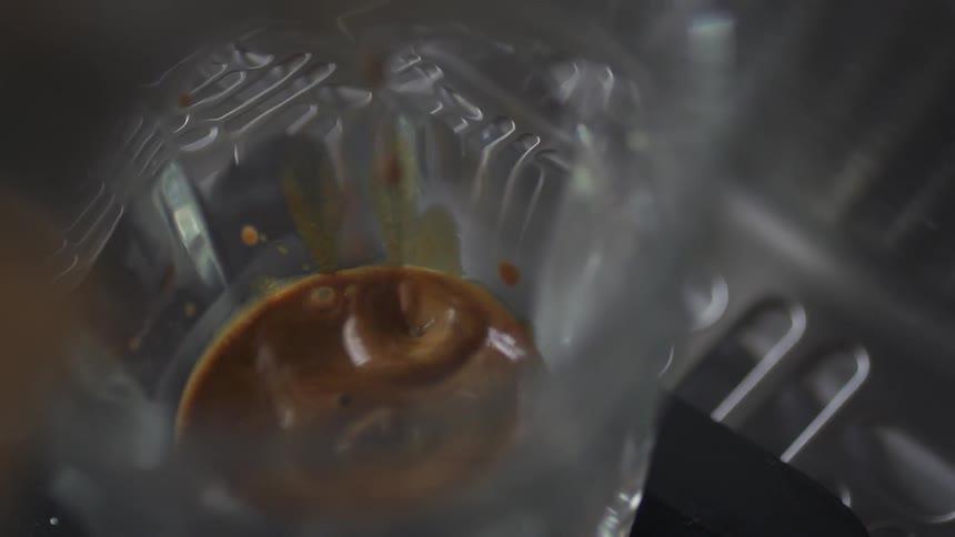 Liquid drops into a blender