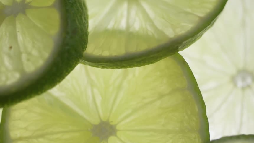 Close up of slices of lime
