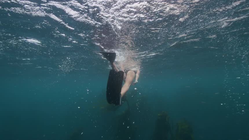 A woman swimming in the ocean
