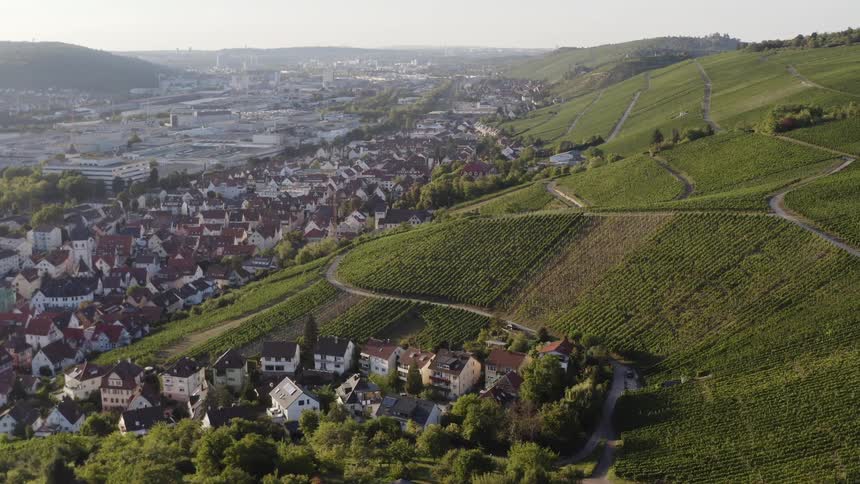 Aerial view of strmpfelbach town center