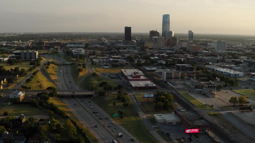 A shot of a skyline and a showing