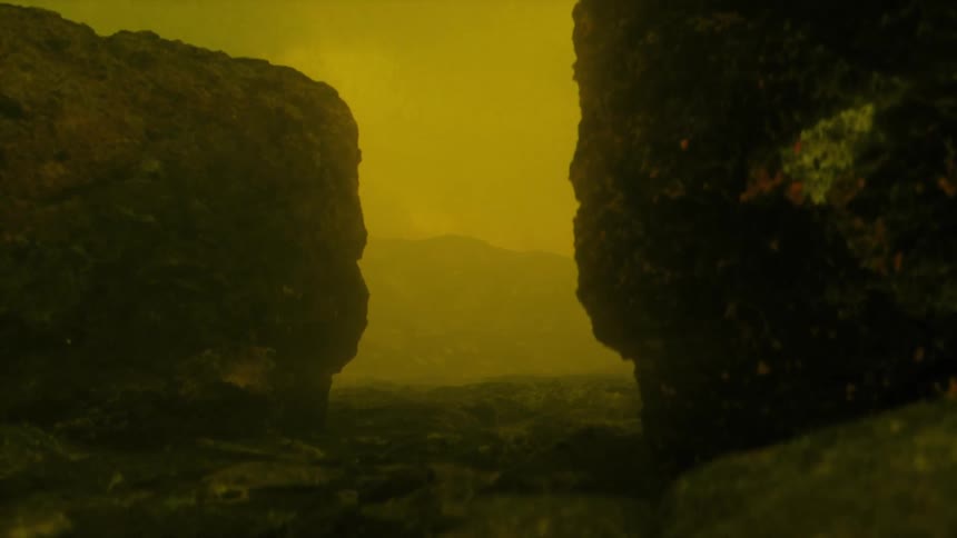 Passing between two rocks on planet Venus