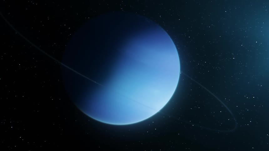 Planet Neptune is floating in outer space