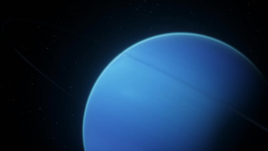 A blue planet glowing in space