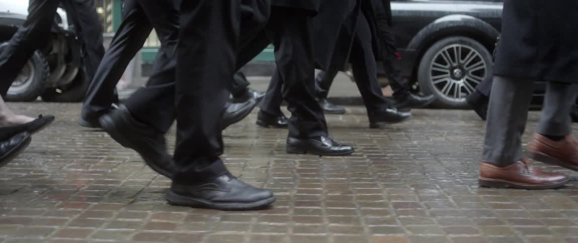 People walking on city streets