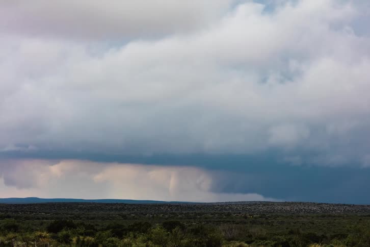 A brief tornado in the distance near Fort Stockton, Texas