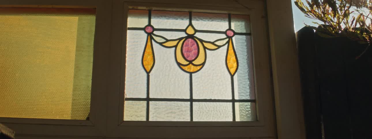 A view of a stained glass window