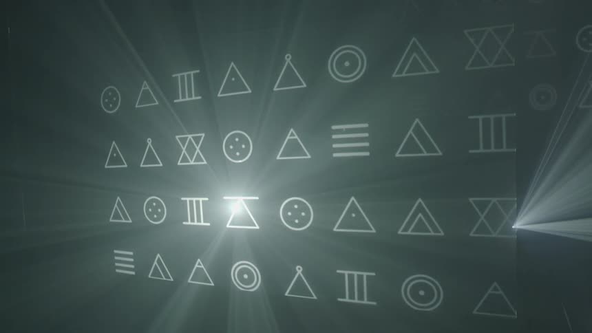 Shapes are projected onto the wall