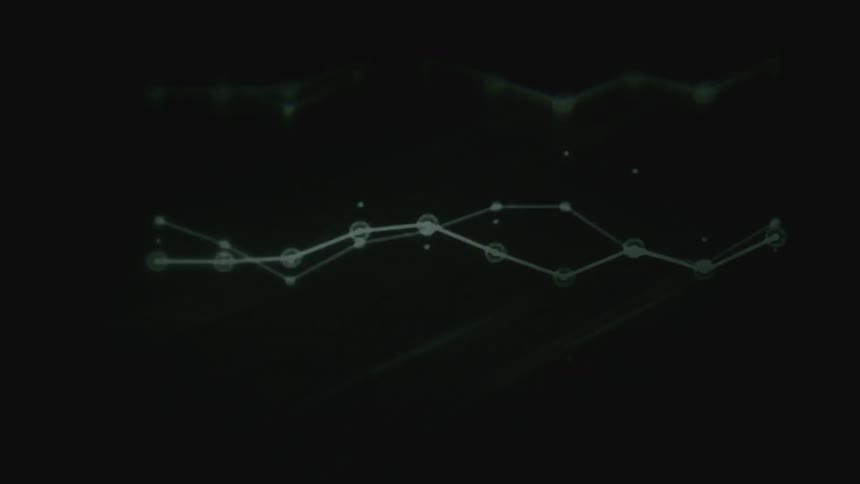 Line graphs flash on a screen