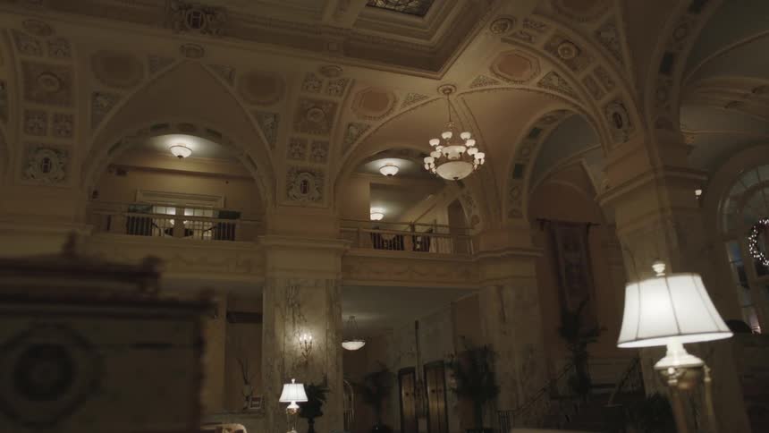 Panning view  of a luxurious indoor area