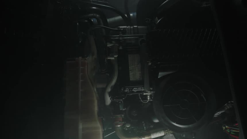 An engine fan spinning