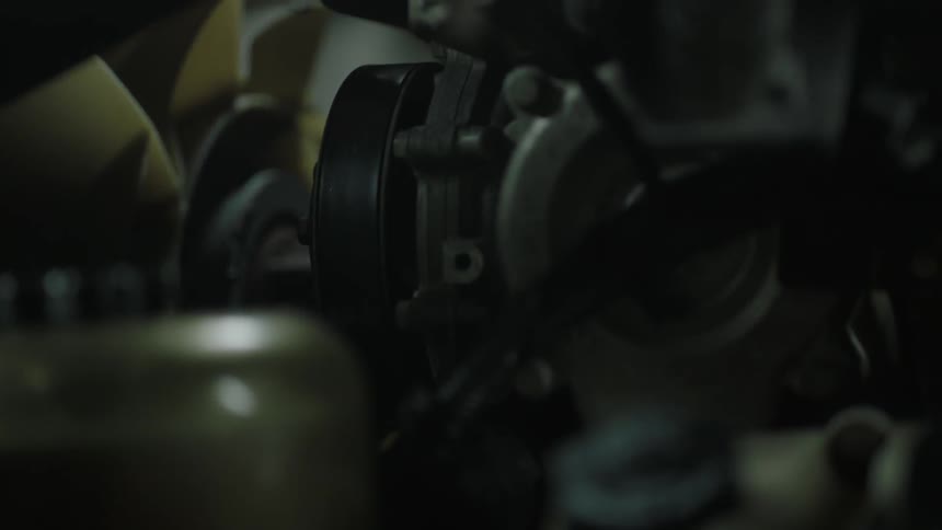 Machinery in a dark room