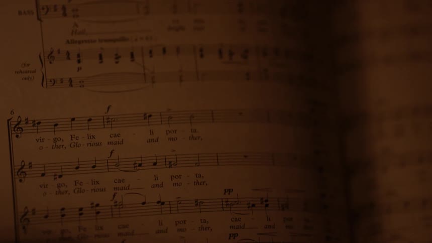 Sheet music with all the musical symbols that make up a song