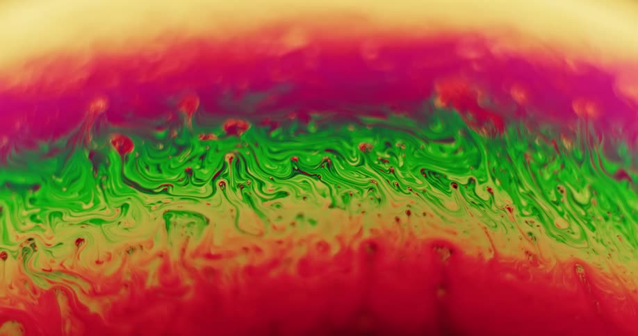 Paint colors are mixing together on display