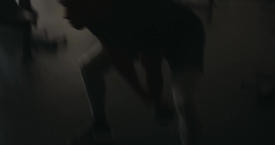 A man using a dumbbell as training
