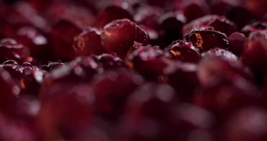 Light and shadow play over surface of reddish berries