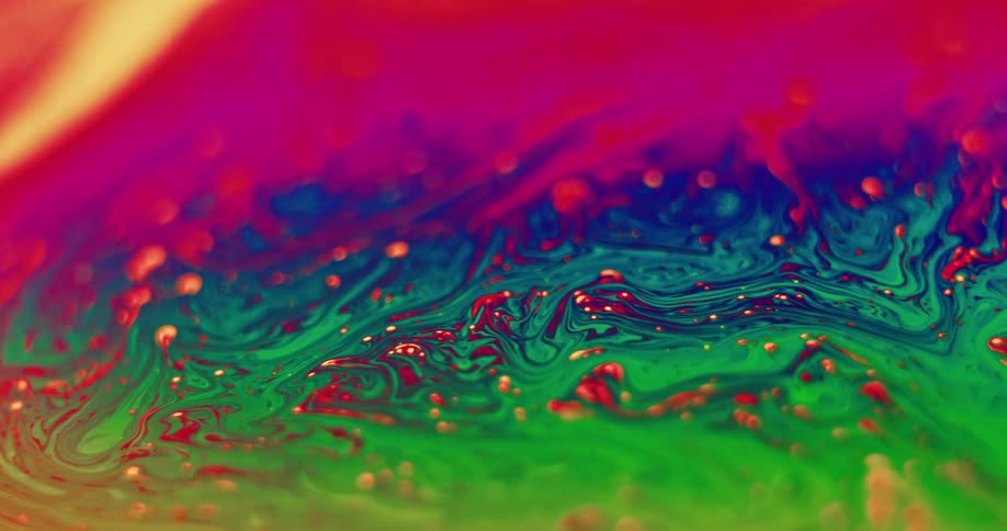 Fluorescent colors stretch and grow as they blend moving and variegating as the layers spread