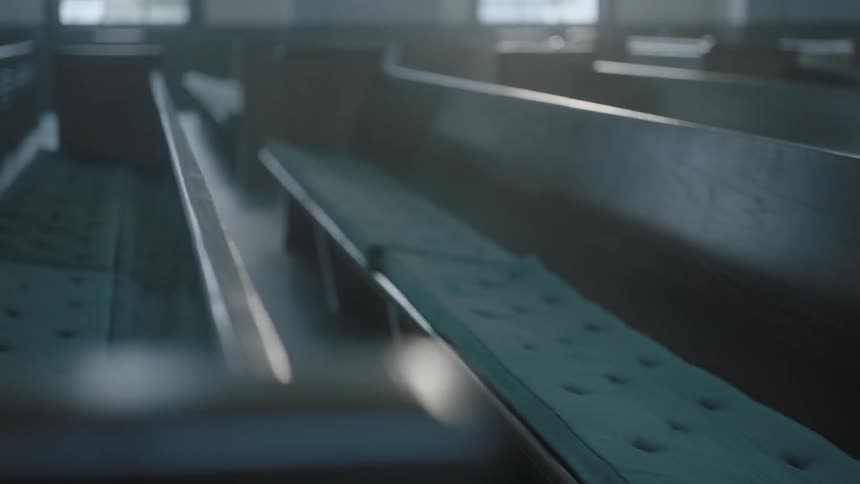The pews in this church are empty