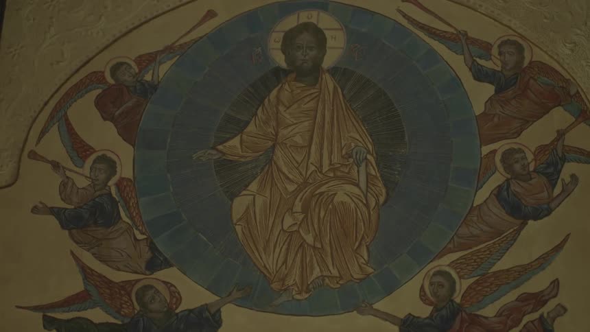An ancient, religious painting