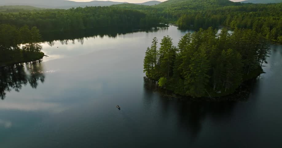 Shot of a lake with forests