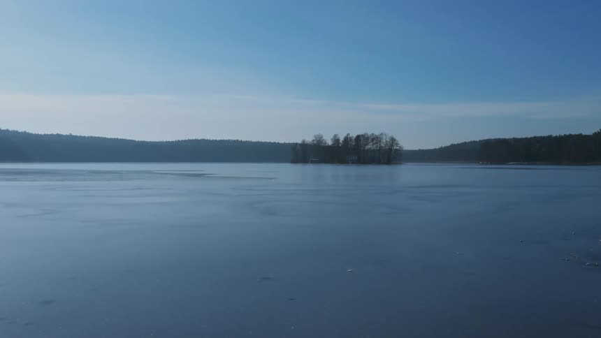 A lake is displayed during spring at midday