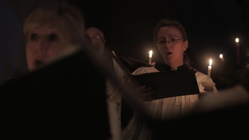 A church choir sings