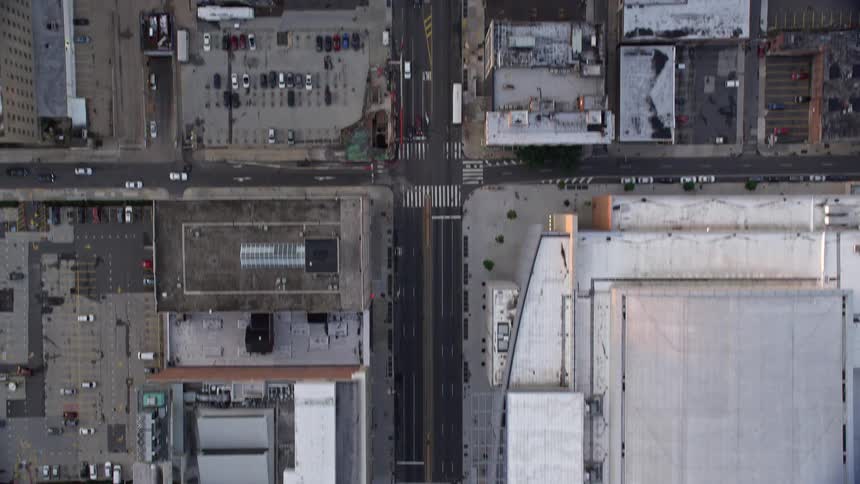 Approaching Philadelphia City Halls William Penn statue from a birds-eye view during sunset