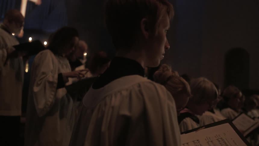 A choir is performing together