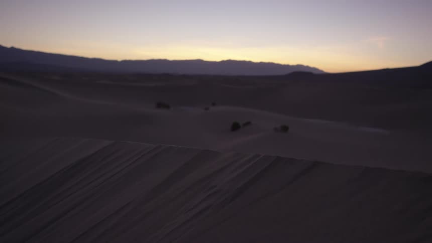 Dunes in a desert at sunset