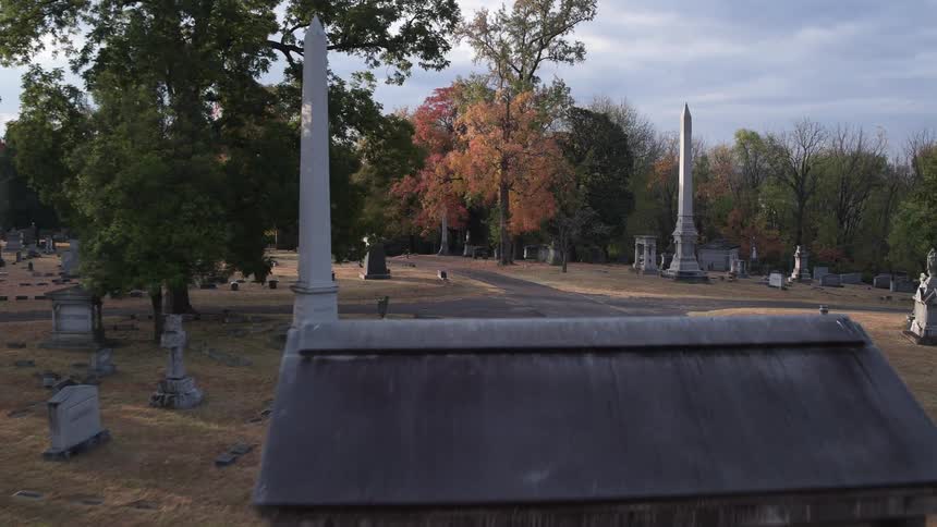 A cemetery during the day