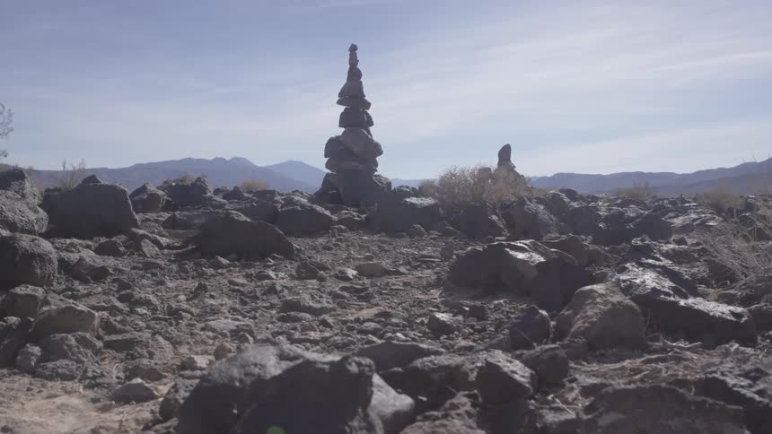 A pile of rocks on a clear day