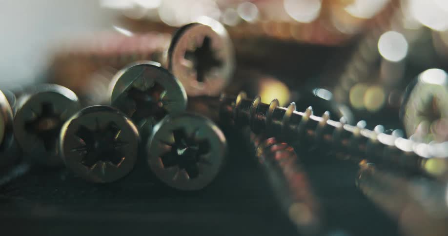 Close up of screws with threads