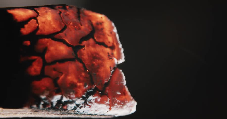 An up close of a hot burning coal