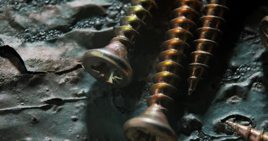 Close up of screws with threads