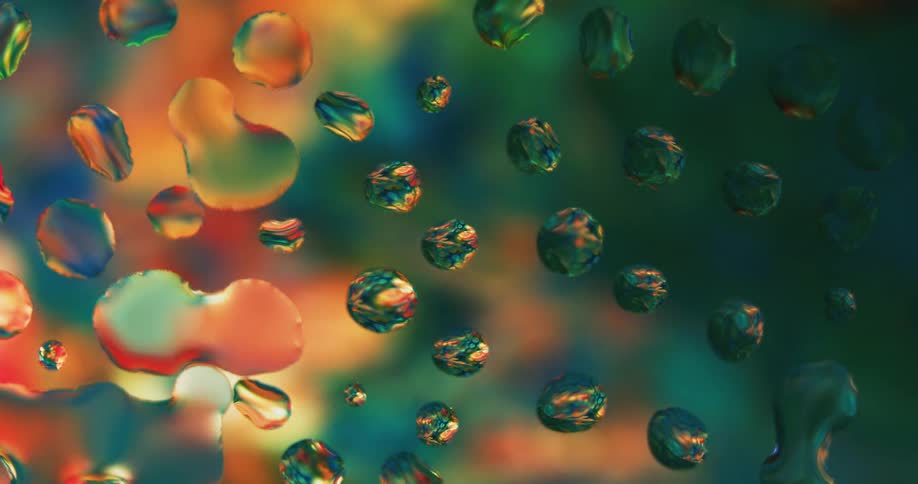 The colors move behind the glass