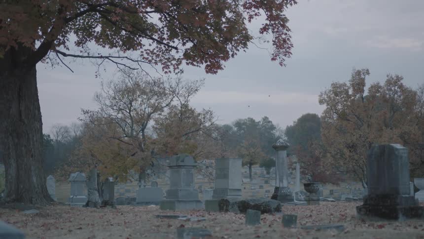 Gravestones fill this cemetery