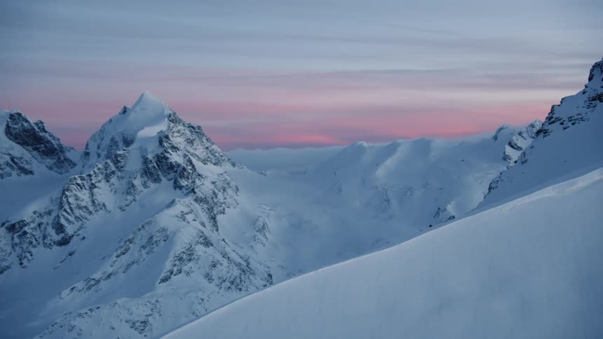 Winter Magic: Sunset in the Switzerland Alps