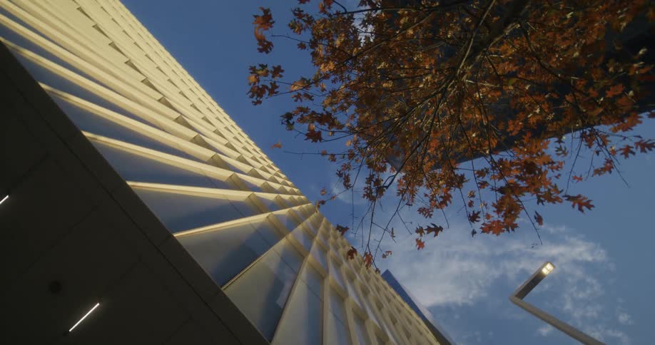 The exterior of a high rise office building
