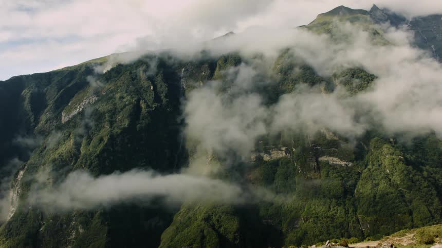 Mystical Mountains: Mossy Peaks and Ethereal Smoke in Nepal