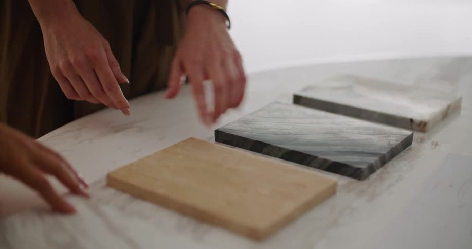 Women shopping for marble
