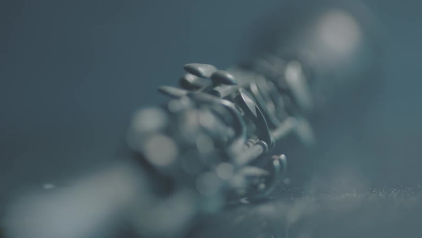 Fog floats around a clarinet