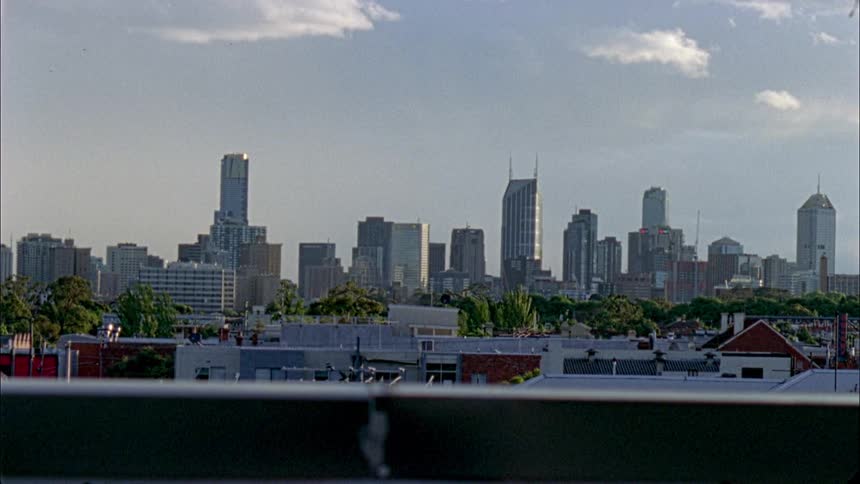 The city is full of tall buildings