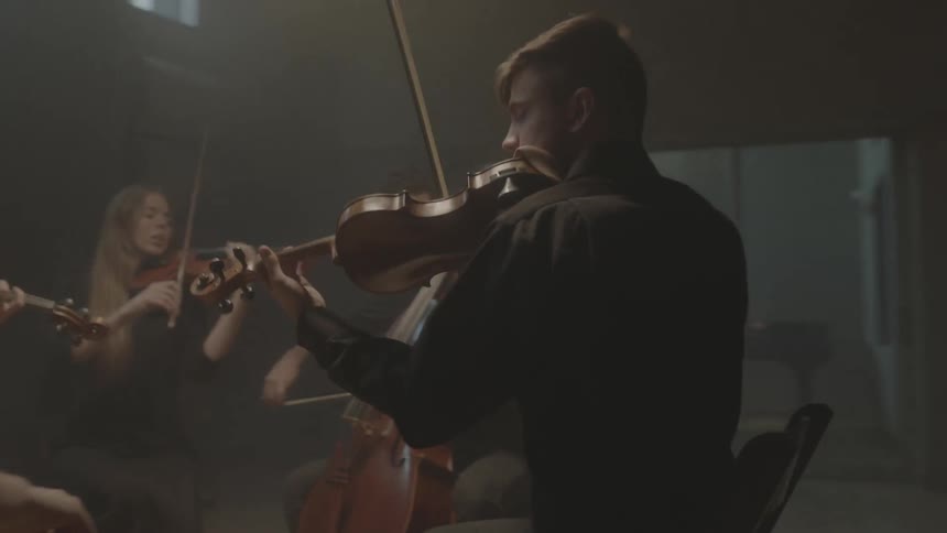 People are performing with instruments