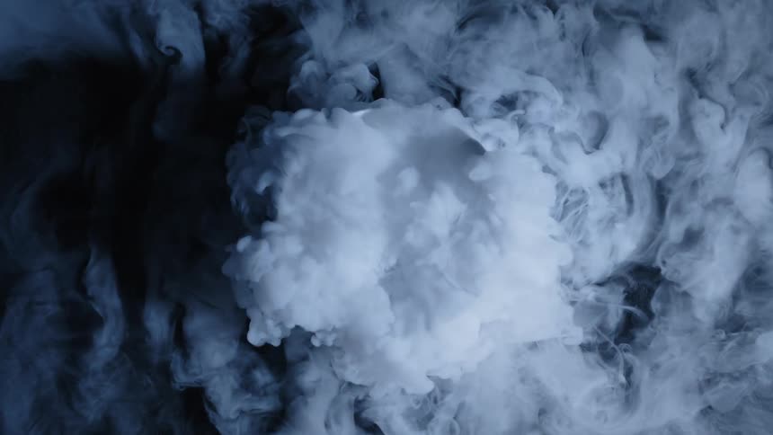 The smoke rises and spreads