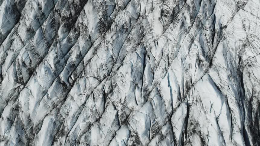 The rocks are covered in ice