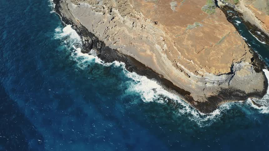 An island in spring near the ocean is displayed