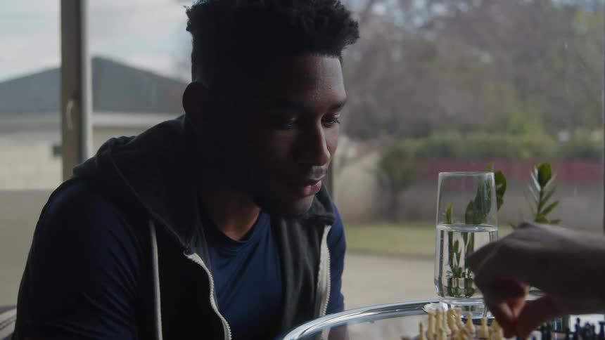 Two friends are playing a game of chess together