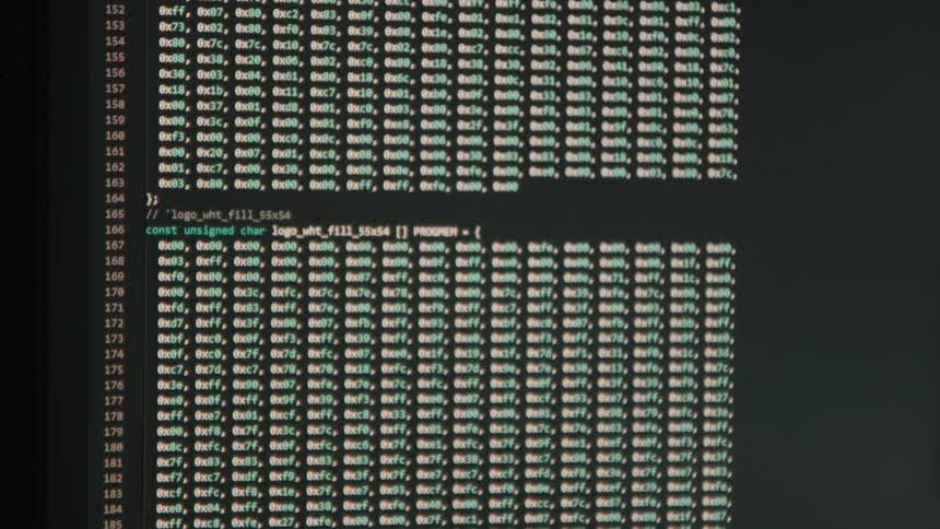 Code programming source code screen
