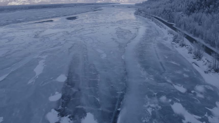 The water below is frozen