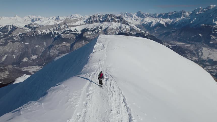 A person is skiing on the mountain